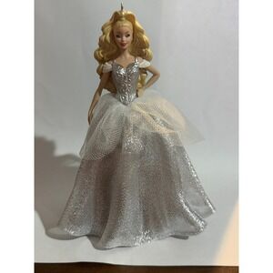 Hallmark Keepsake 2021 Holiday Barbie Ornament Silver Gown Christmas Collectible